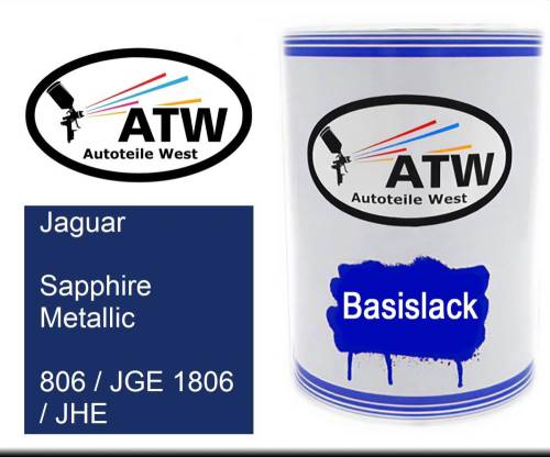 Jaguar, Sapphire Metallic, 806 / JGE 1806 / JHE: 500ml Lackdose, von ATW Autoteile West.